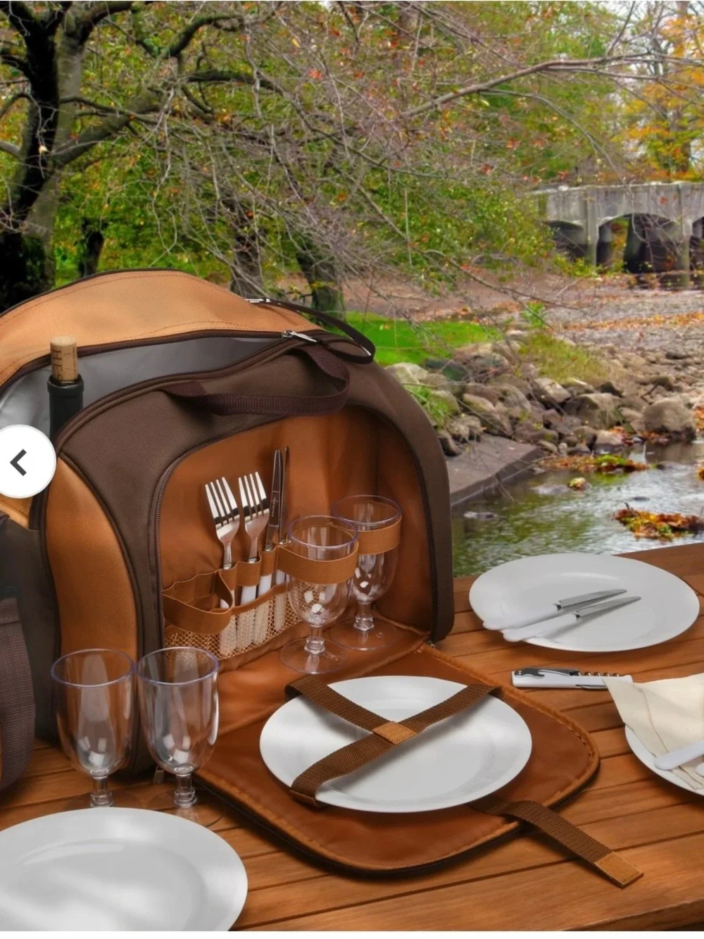 National Outdoor Living Two Tone Brown Picnic Cooler for Four new - Picture 7 of 7